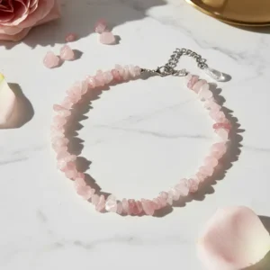 COLLAR ESCALLAS CUARZO ROSA